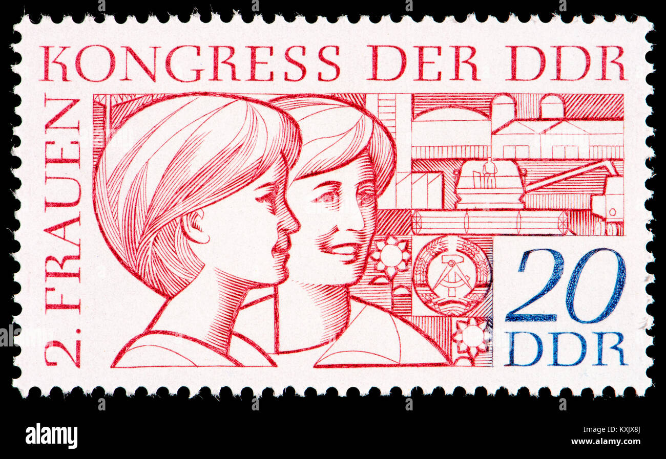 East German postage stamp (1969) : Second Women's Congress - industry Stock Photo