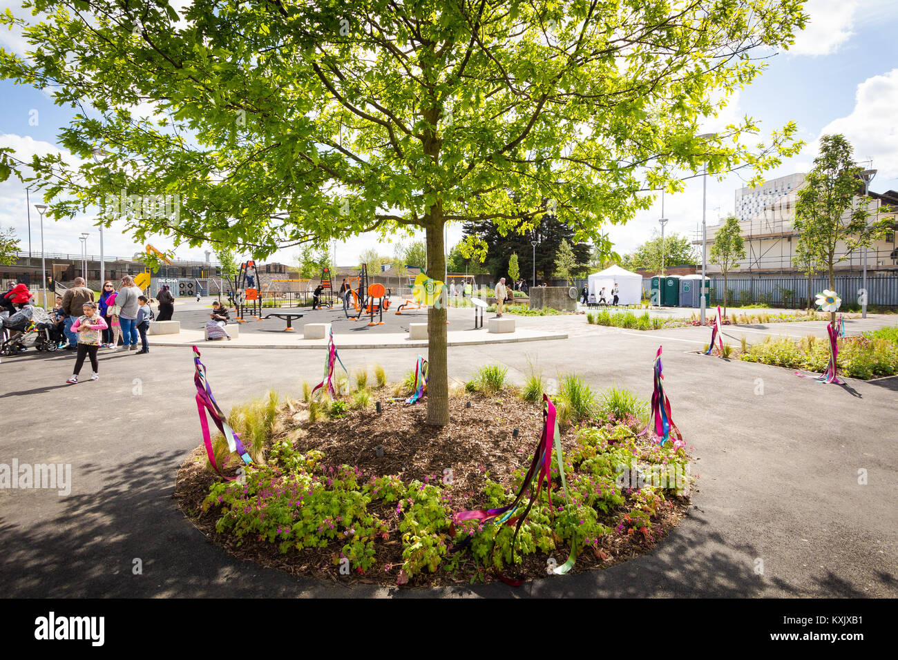 Angel Gardens, Edmonton, playground built on former brownfield land