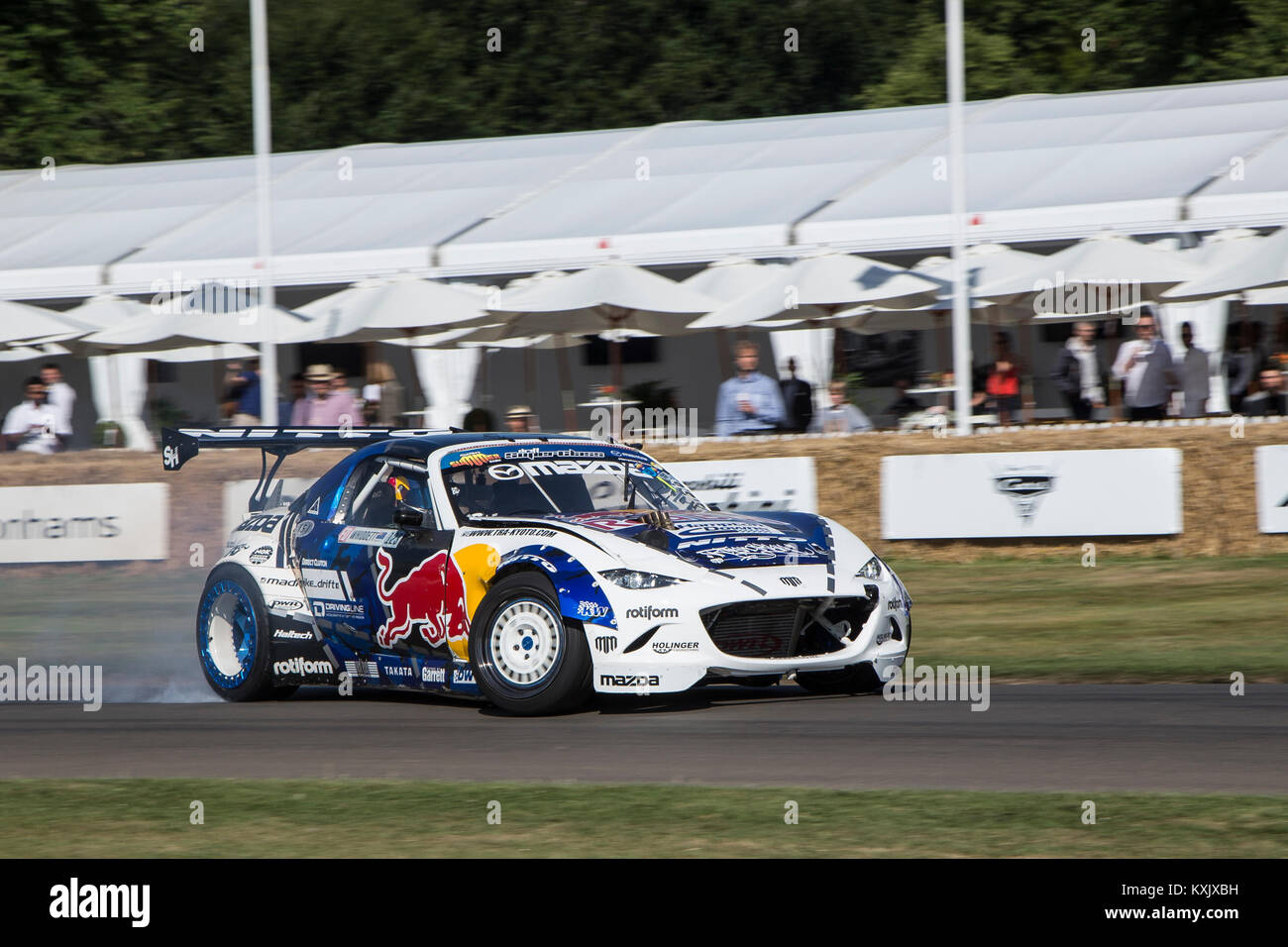Mad Mike Drifting his Mazda MX5 at Goodwood Festival of Speed Stock Photo