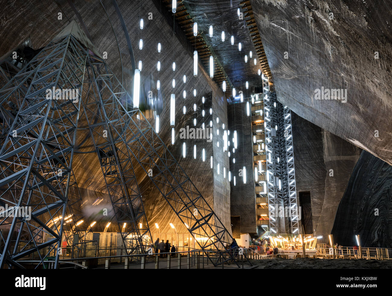 Turda Romania August 8 2017 Inner View Of Turda Salt Mine 