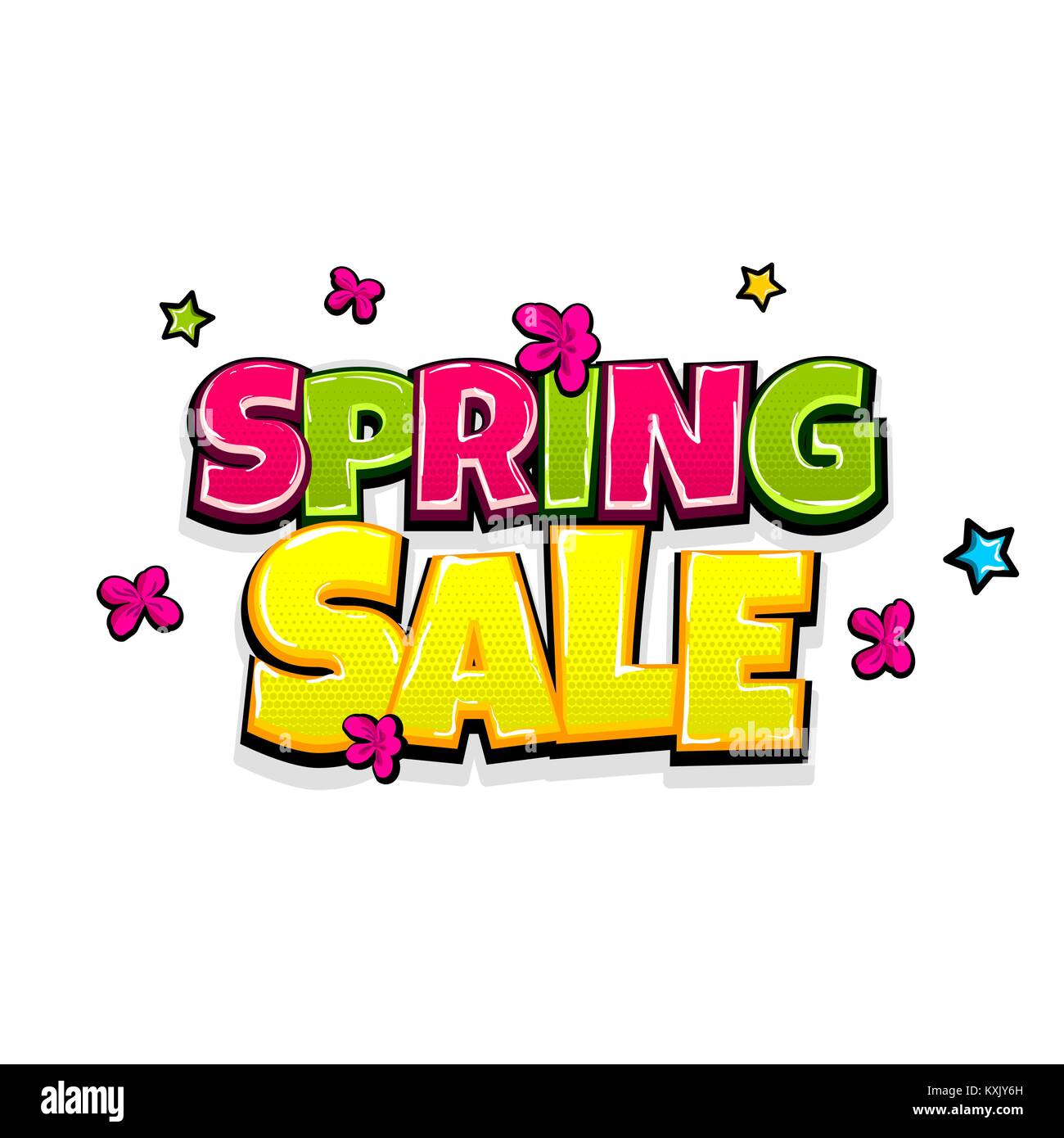 Comic text advertise spring sale Stock Vector Image & Art Alamy