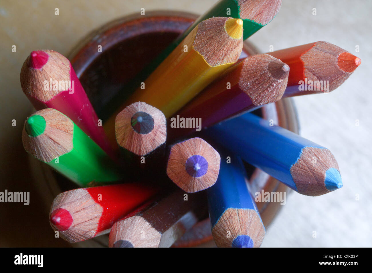 coloured pencils Stock Photo