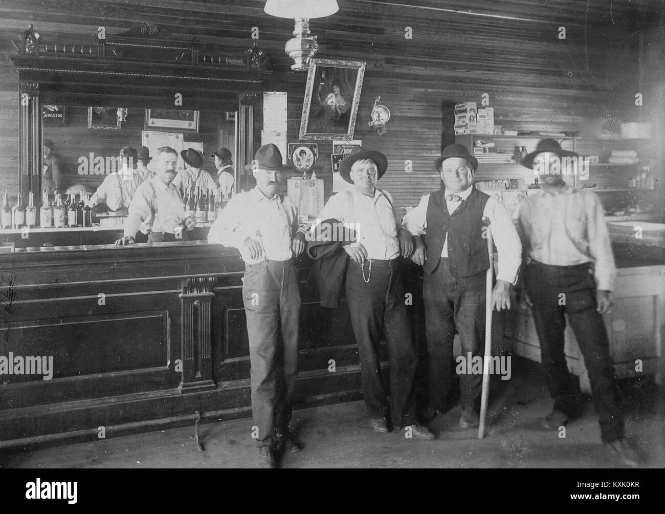 Wild West Saloon Replete With Advertising Signs Stock Photo