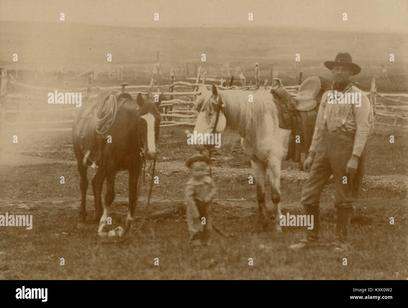 Rancher & Son Stock Photo