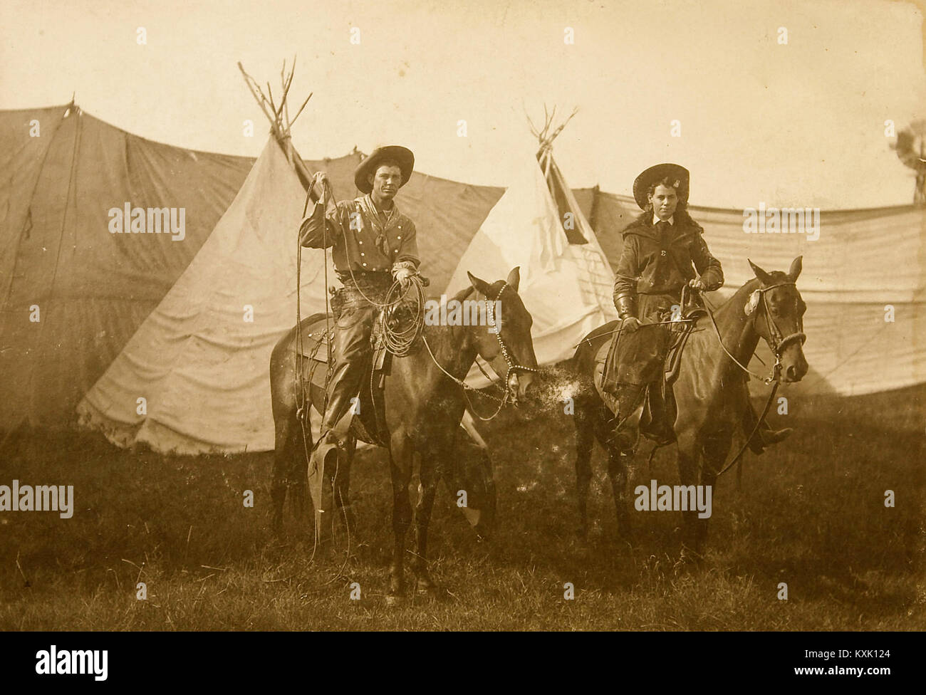 Wild West Female Performer May Mackey 1890-1900 Stock Photo