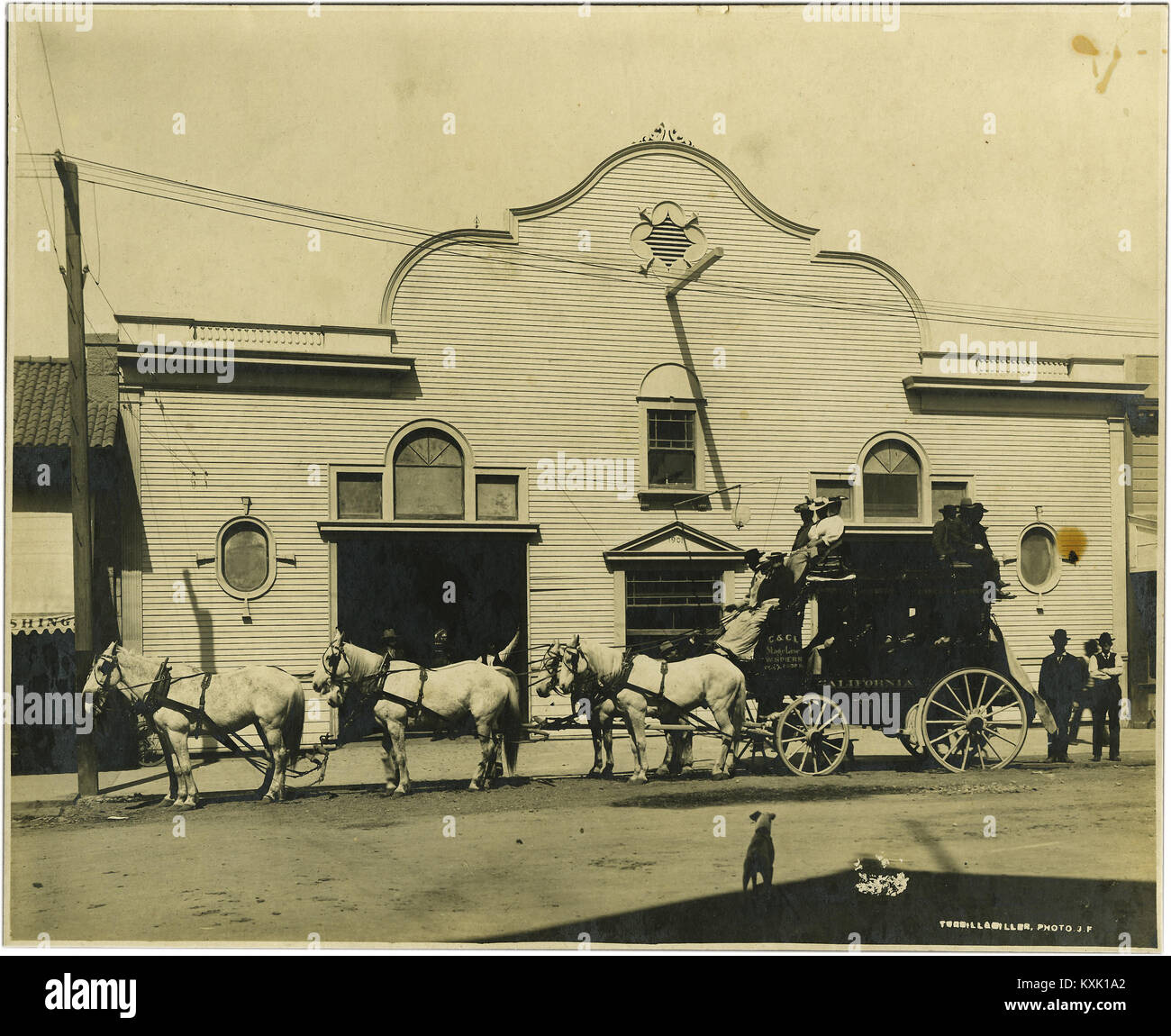 Stagecoach - Calistoga Springs, California, Ca. 1890S-1910S Stock Photo