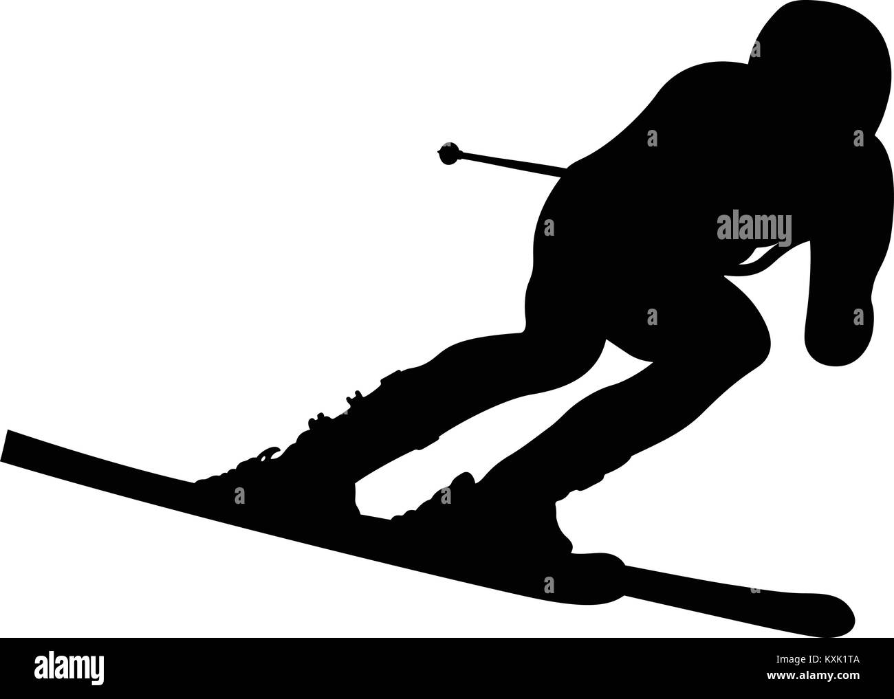 dynamic athlete skier in alpine skiing downhill Stock Vector Image ...