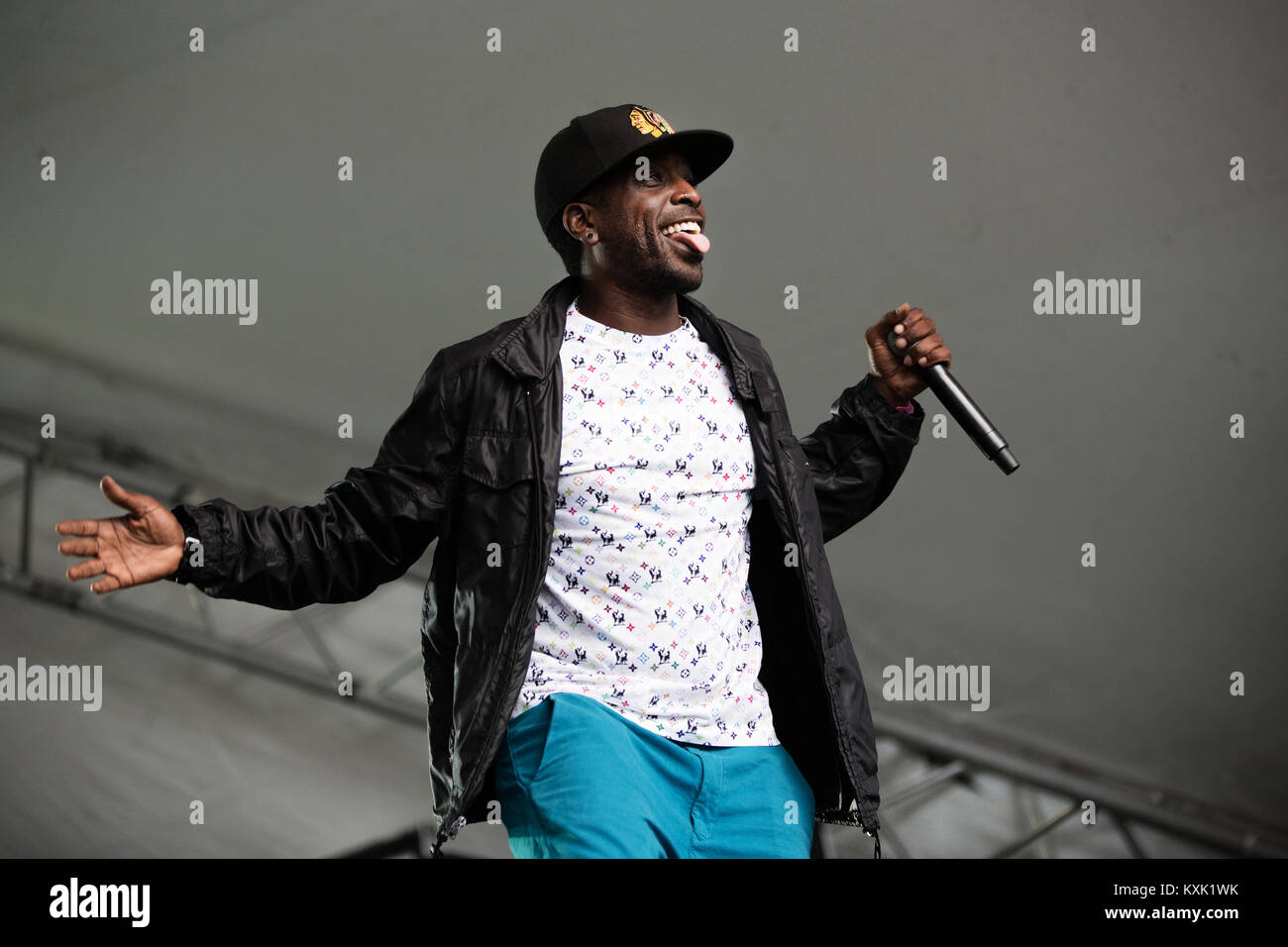 The American rap and hip hop group The Pharcyde performs a live concert at  Vanguard Festival 2014 in Copenhagen. Here rapper Imani is pictured live on  stage. Denmark, 02/08 2014 Stock Photo - Alamy