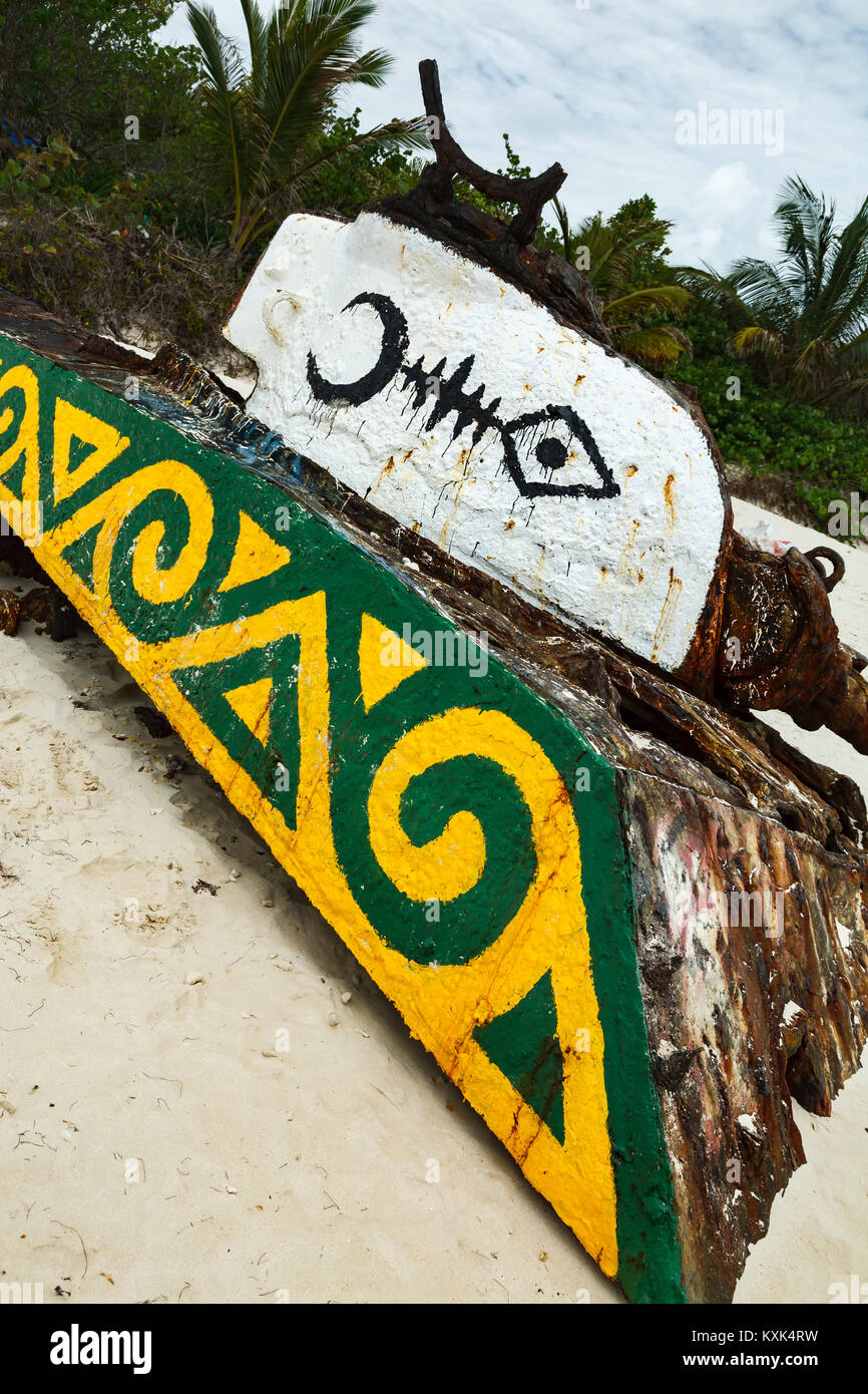 Abandoned tank, Flamenco Beach, Culebra, Puerto Rico Stock Photo