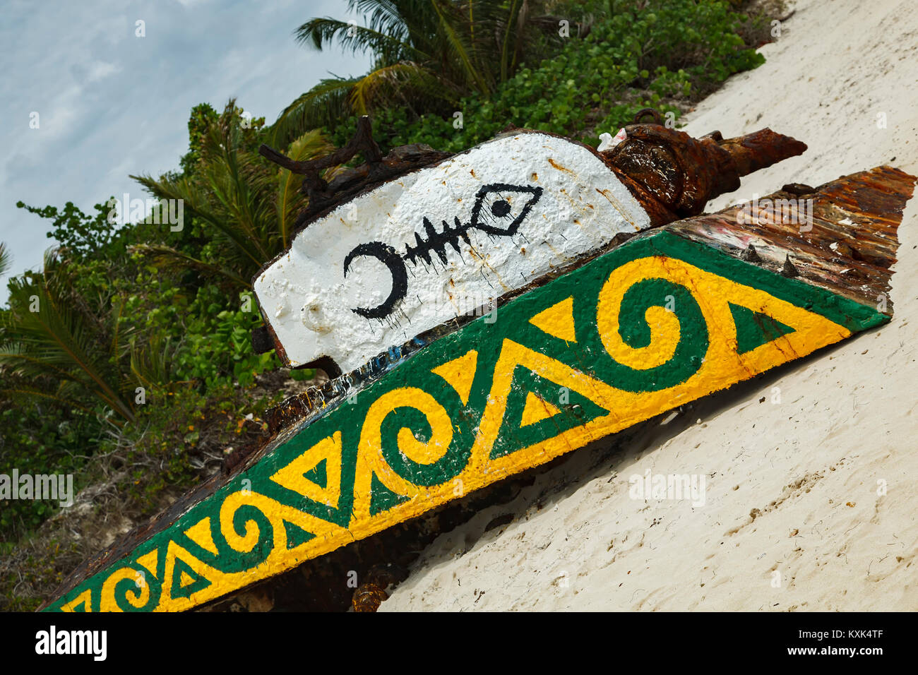 Abandoned tank, Flamenco Beach, Culebra, Puerto Rico Stock Photo
