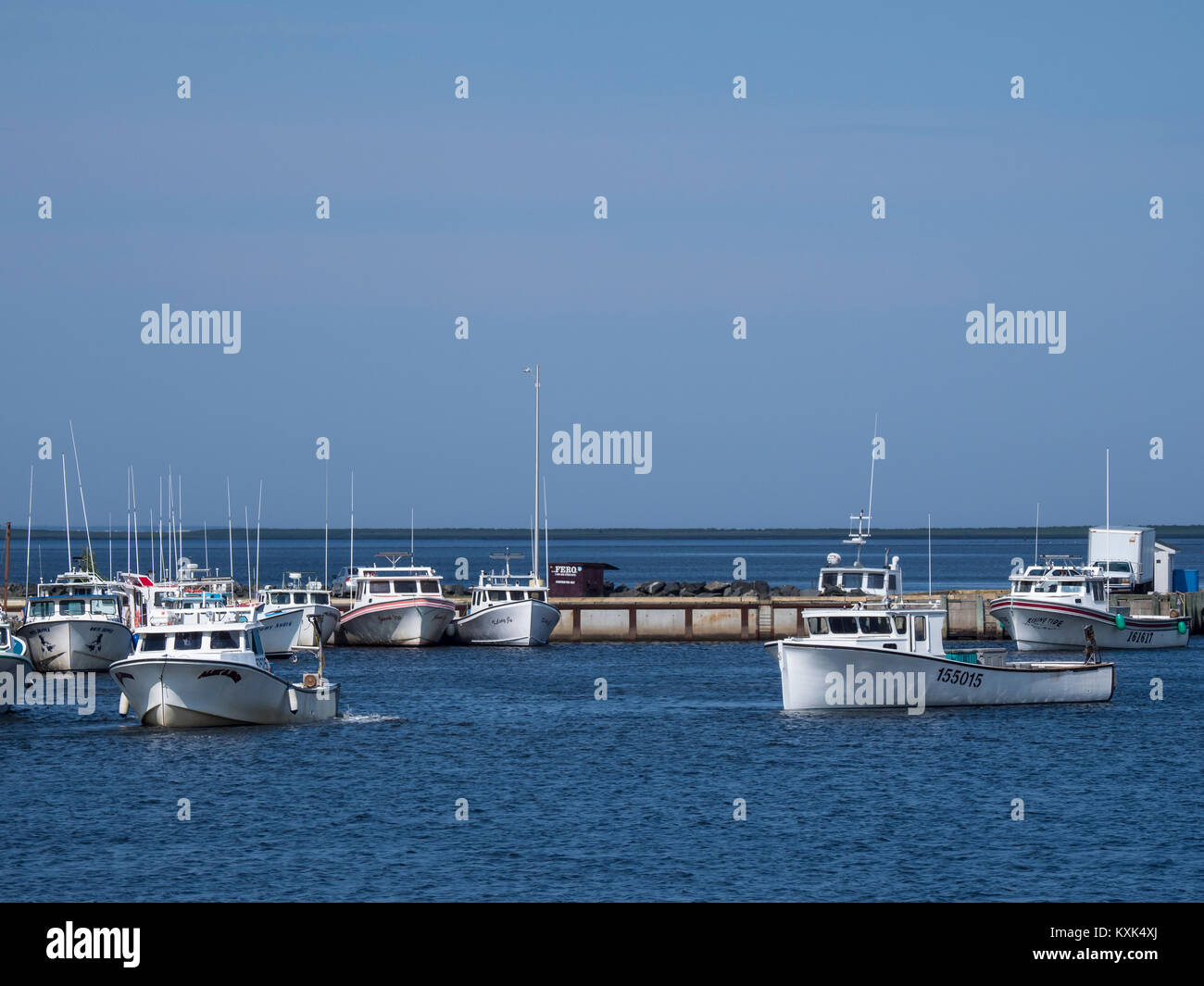 Lobster boats, Quai de Loggiecroft Wharf, Kouchibouguac River