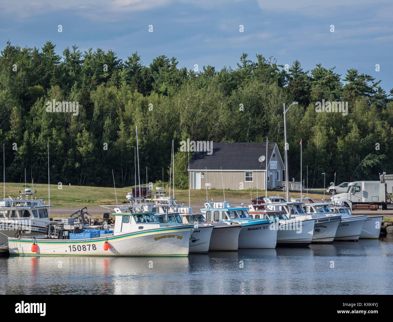 Lobster boats, Quai de Loggiecroft Wharf, Kouchibouguac River