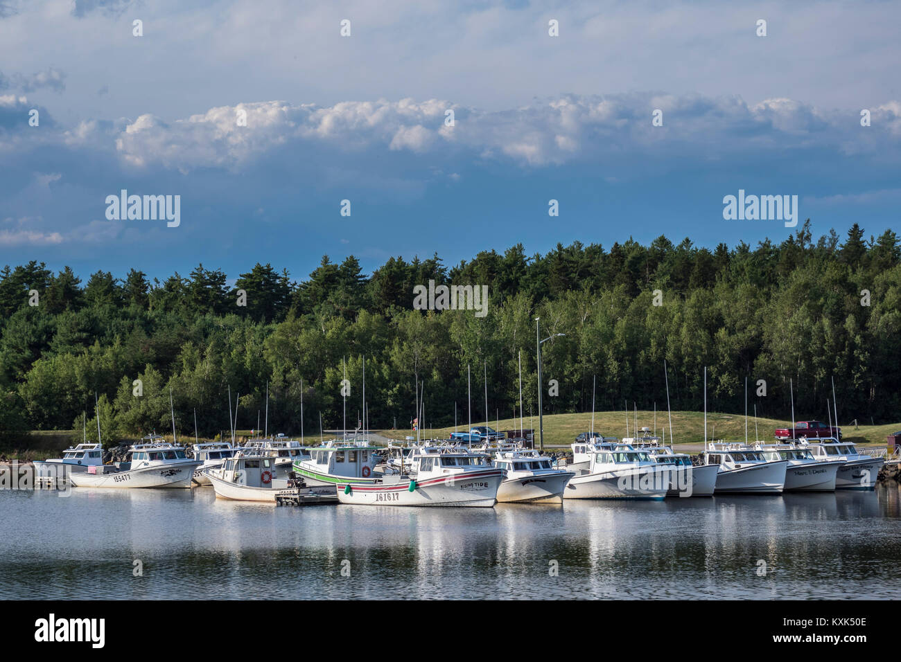 Lobster boats, Quai de Loggiecroft Wharf, Kouchibouguac River