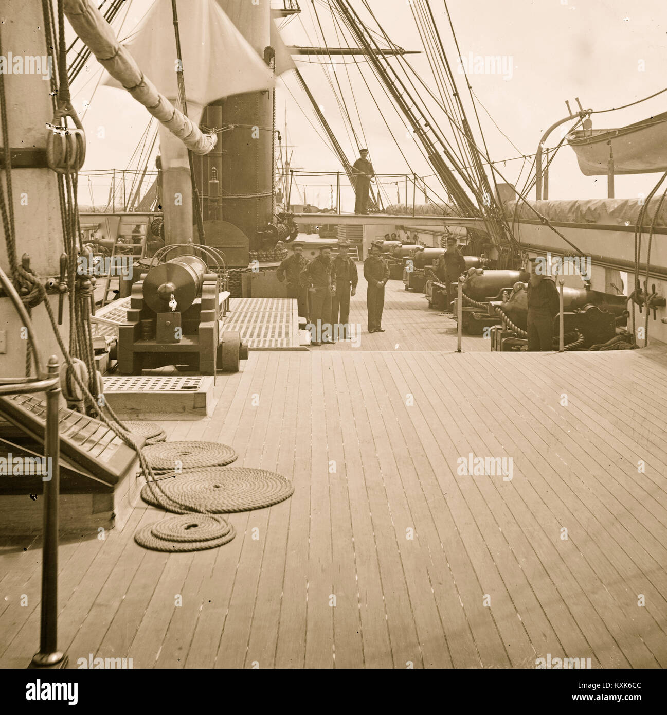 Charleston Harbor, S.C. Crew members, quarterdeck, and starboard