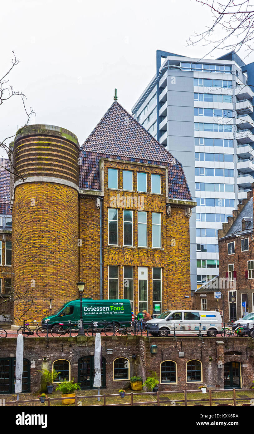 Utrecht, Netherlands December 15, 2017 Street with historic houses