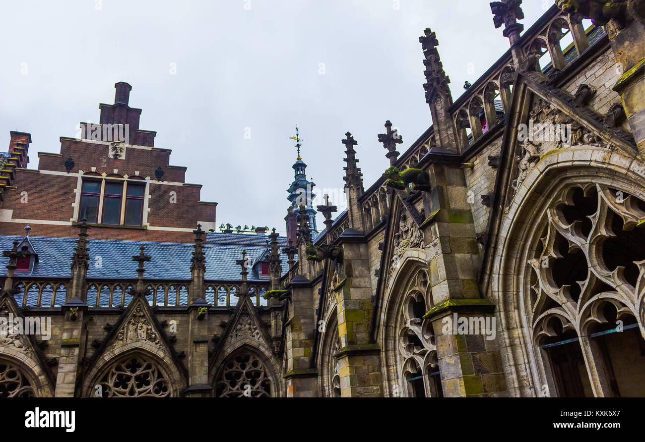 Utrecht, Netherlands - December 15, 2017: University Hall of Utrecht University at Dom Square Stock Photo