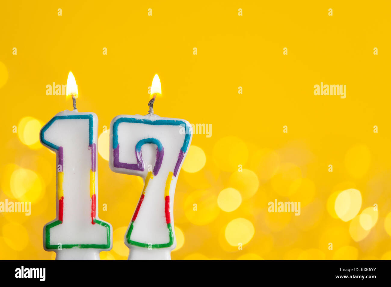 birthday number 17 candle