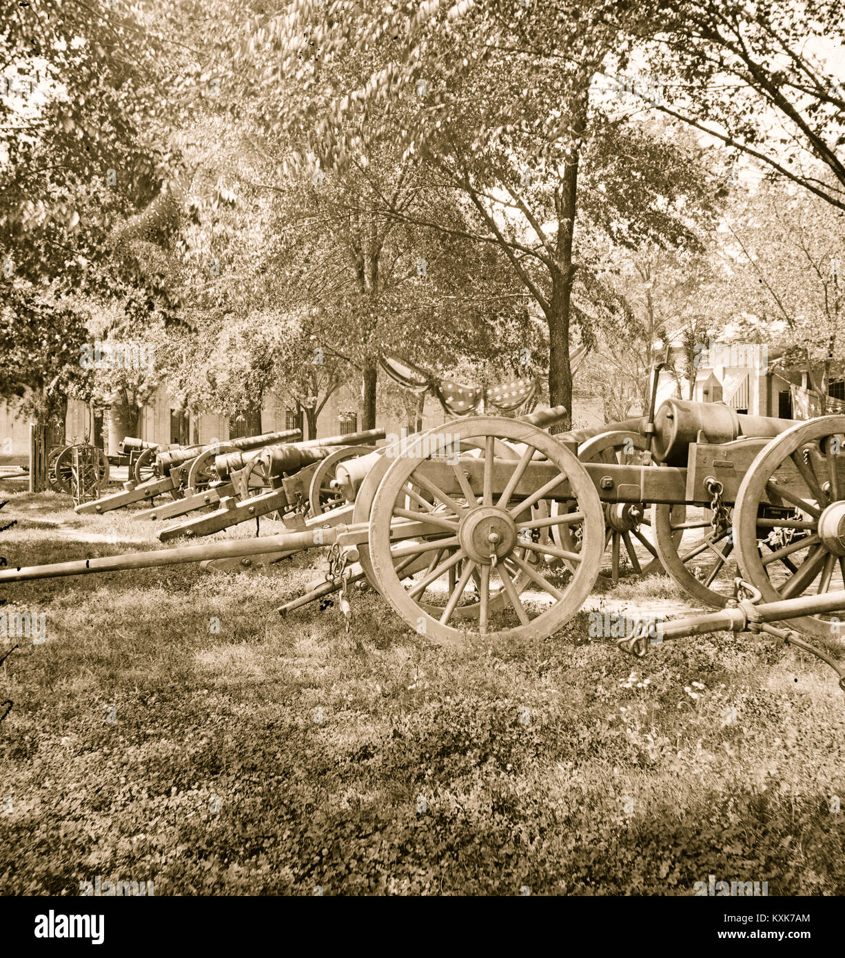 Charleston, South Carolina. Rifled cannon in the Arsenal yard Stock Photo