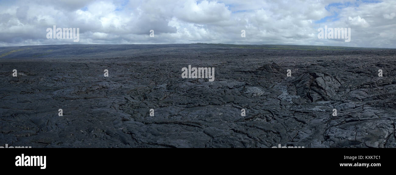 Aerial Kilauea Volcano Hawaii lava flow. Most active volcano in USA