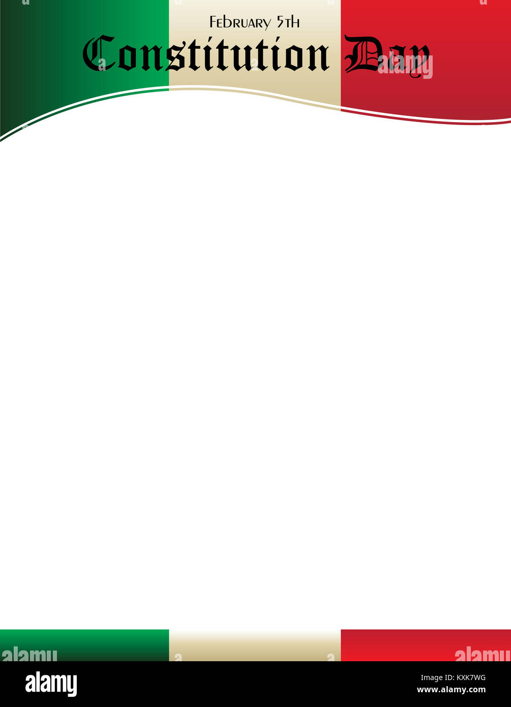 Mexico Constitution Day February 5 Flag Border Poster Template Stock Photo
