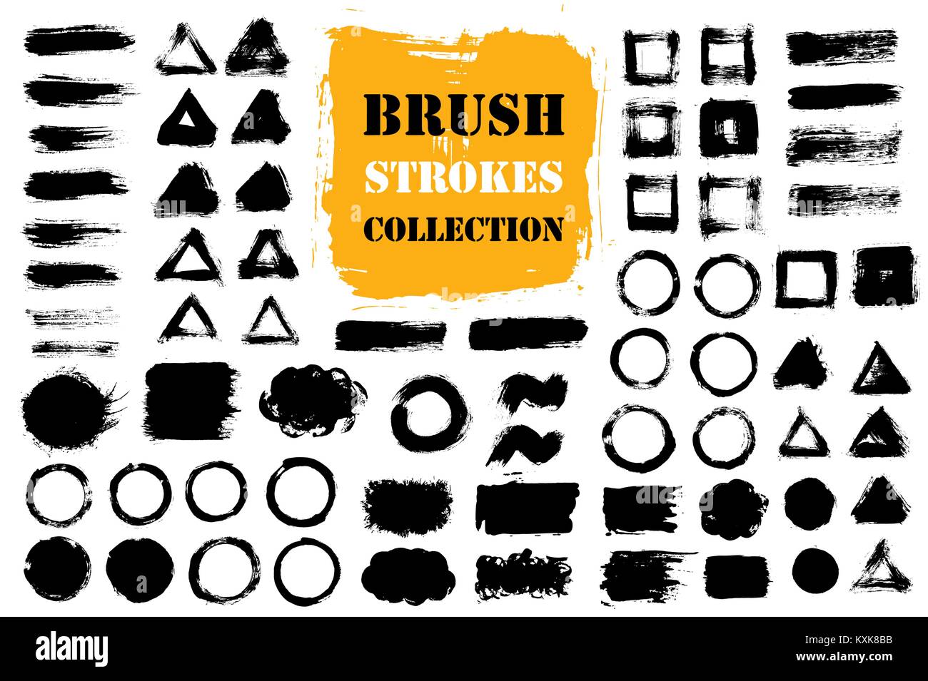 Brush strokes text boxes Stock Vector Image & Art - Alamy