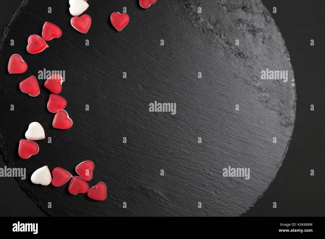 Red Marmalade Hearts On A Black Slate Board Valentine S Day Card