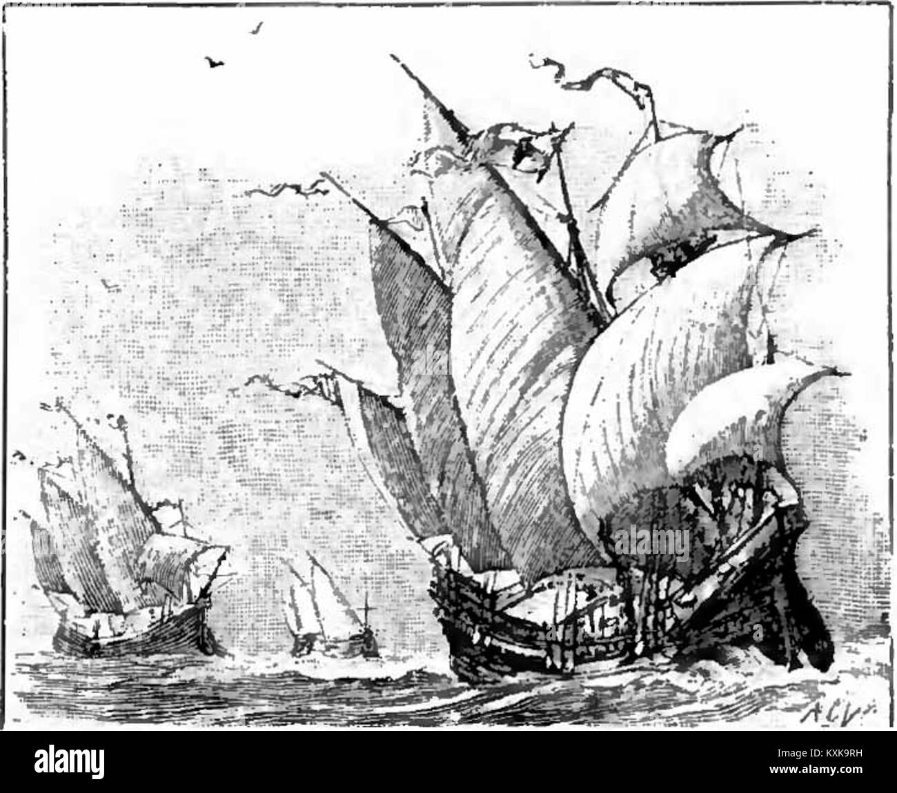 Christopher columbus's voyage route hi-res stock photography and images ...