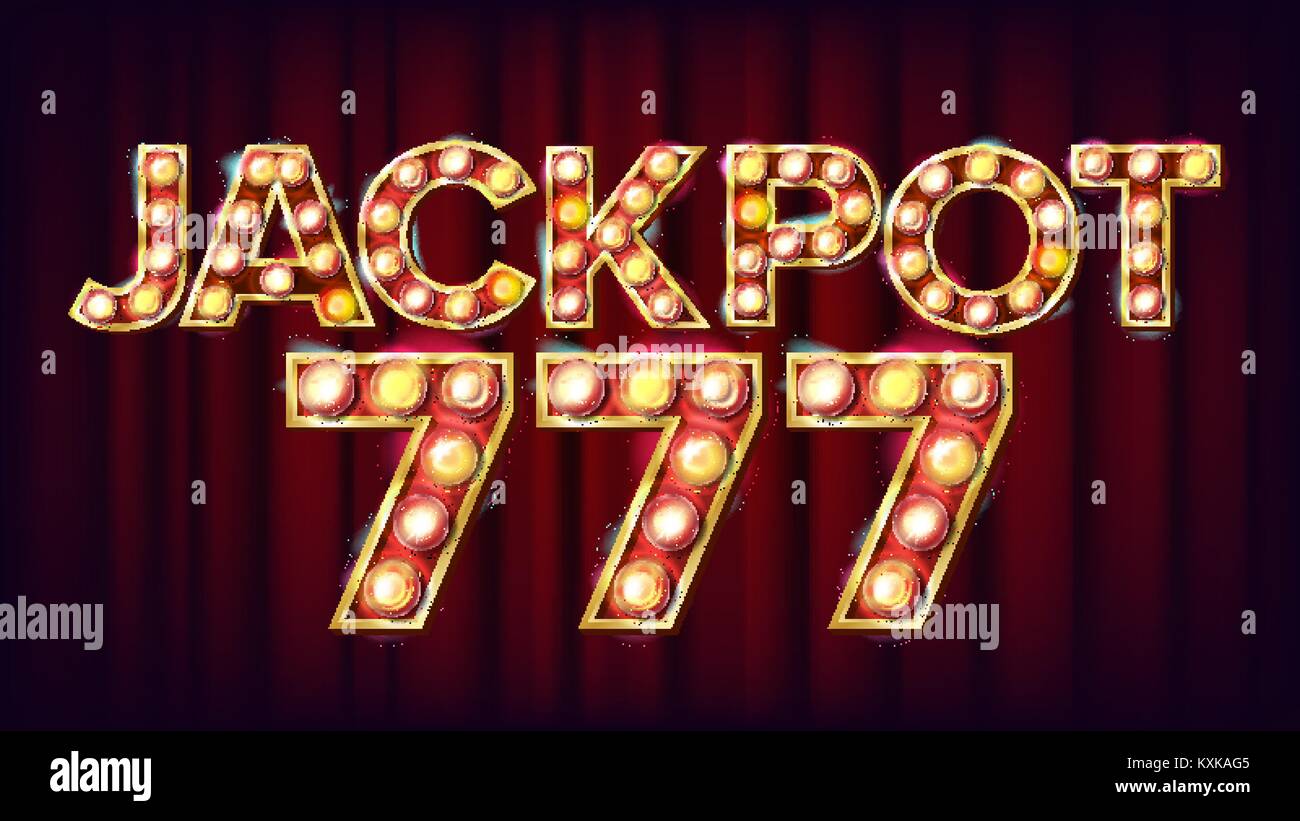 Jackpot 777 Banner Vector. Casino Shining Light Sign. For Slot Machines,  Card Games Design. Game Illustration Stock Vector Image & Art - Alamy