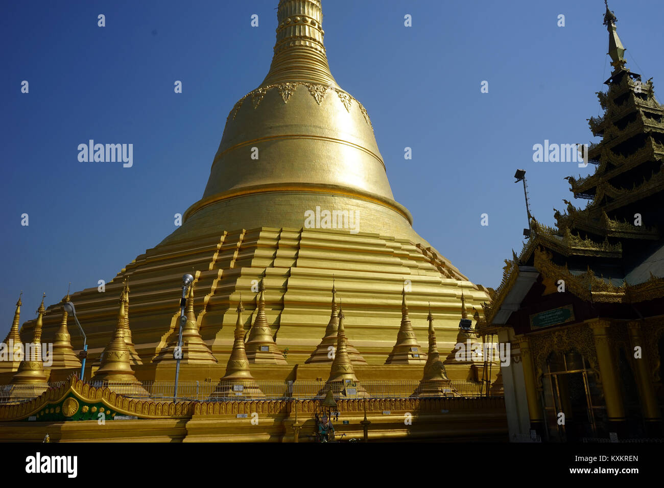BAGO, MYANMAR - CIRCA APRIL 2017 Shwemawdaw Pagoda Stock Photo