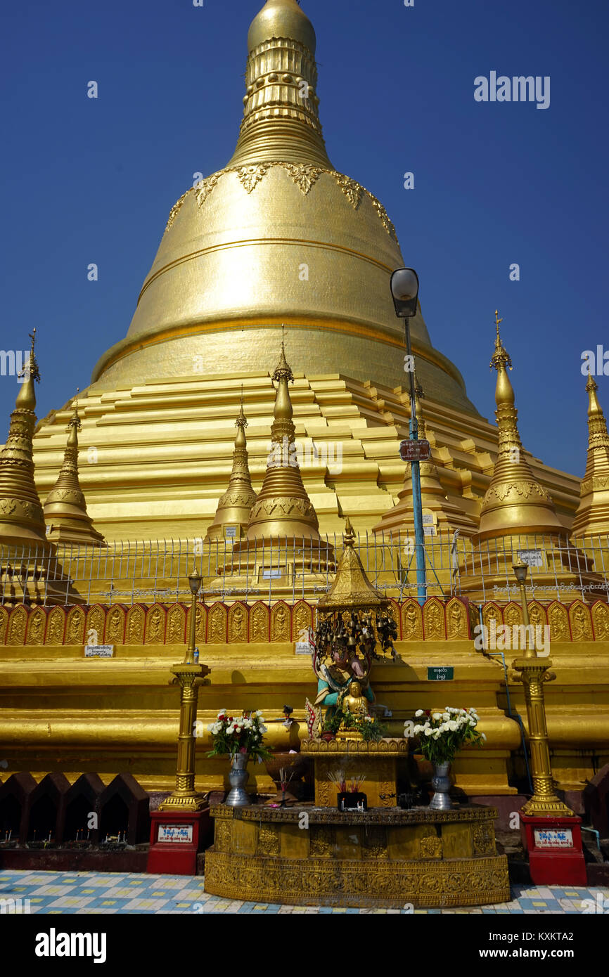 BAGO, MYANMAR - CIRCA APRIL 2017 Shwemawdaw Pagoda Stock Photo