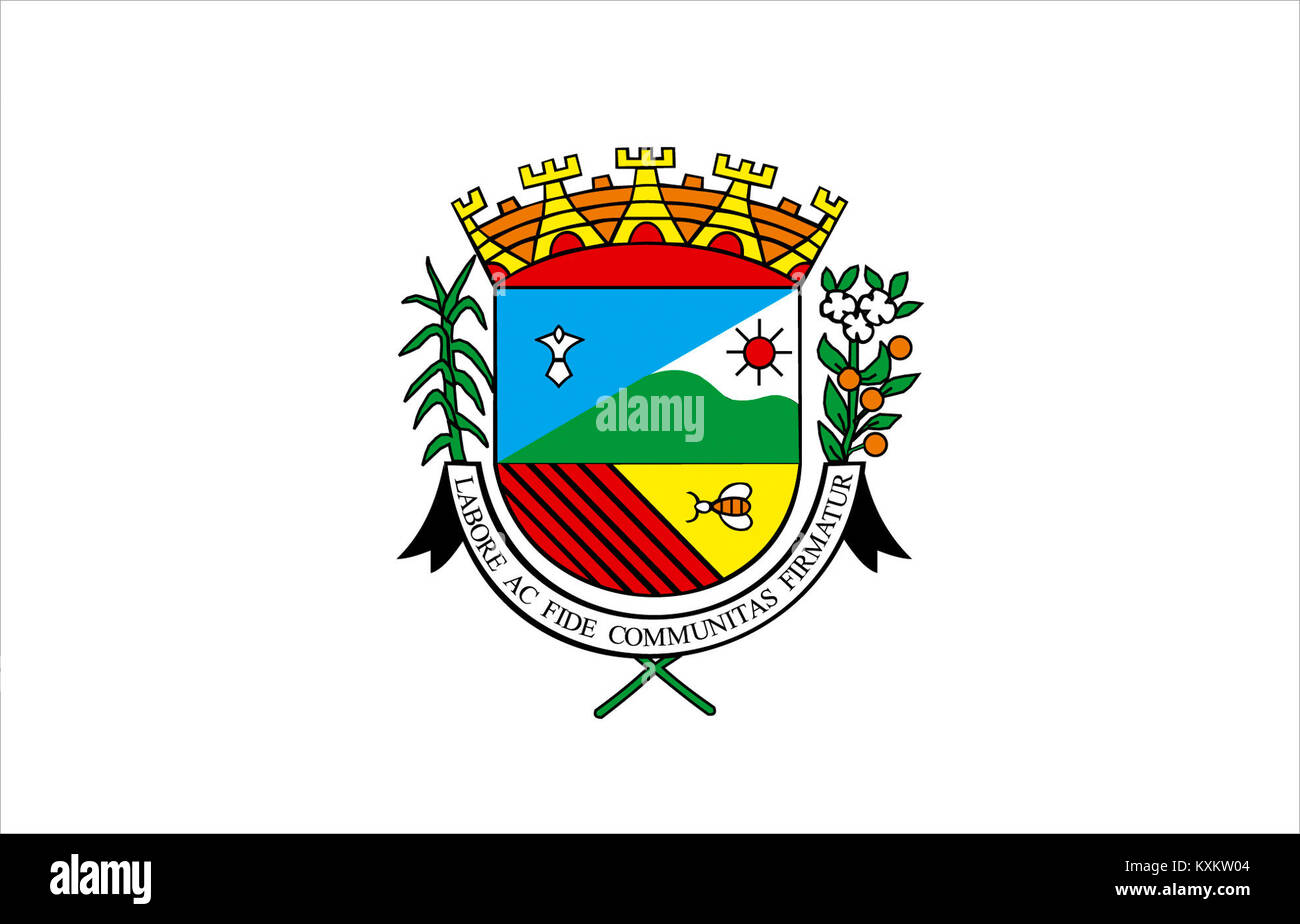 Bandeira de Santo Antônio de Posse-SP, Brasil Stock Photo
