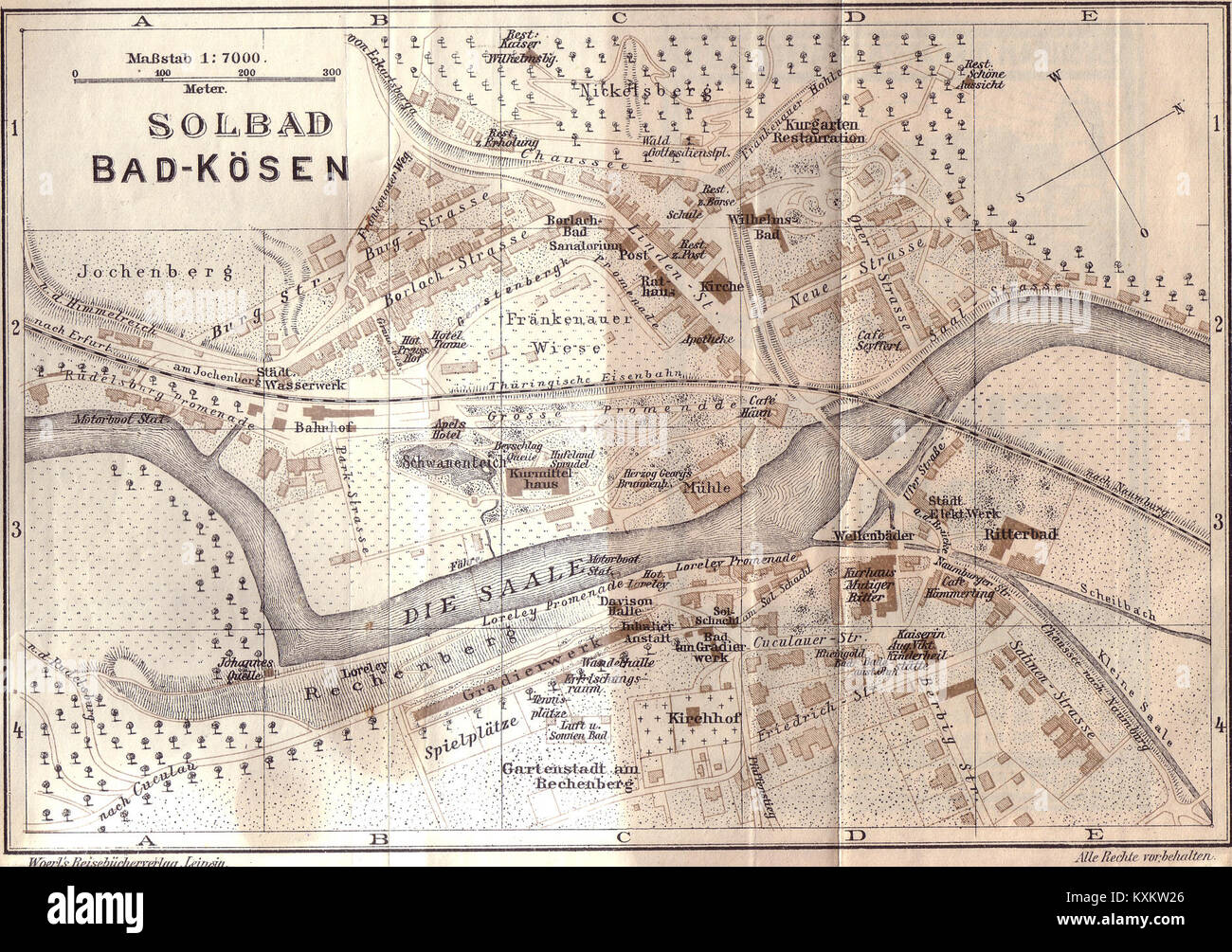 Bad Kösen Stadtplan 1914 Stock Photo Alamy