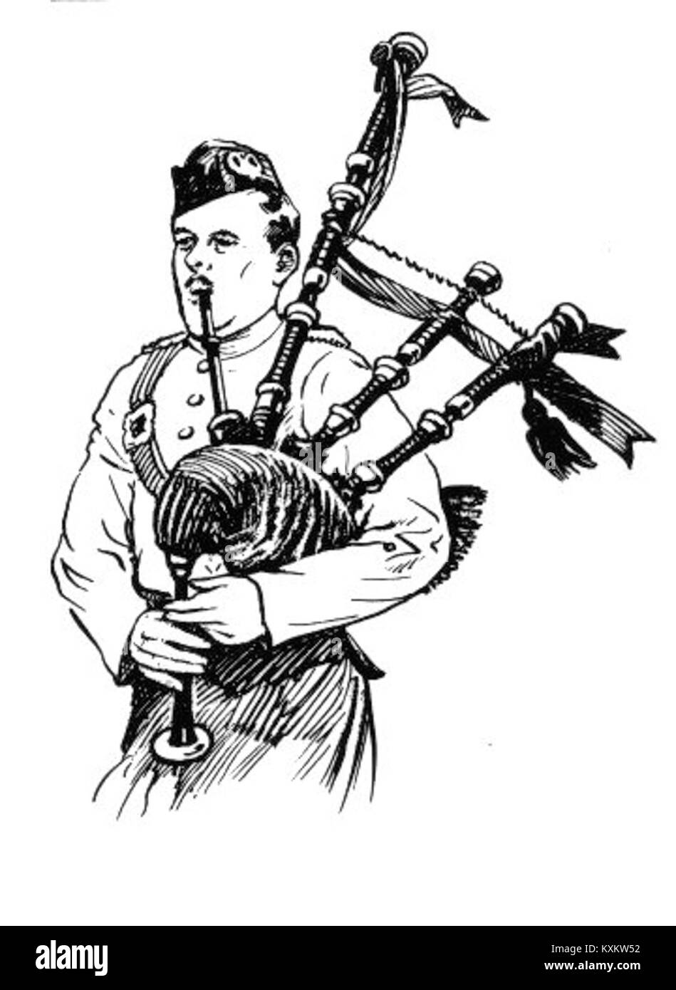 Bagpipe illustration Black and White Stock Photos & Images Alamy