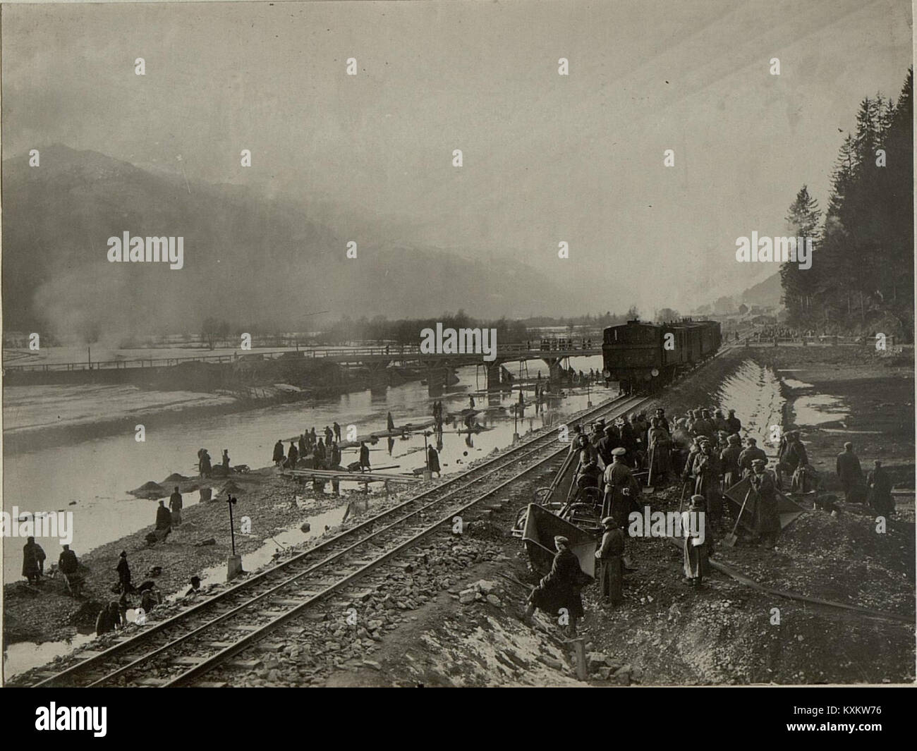 Gail Rivers This photograph shows the Hermagor–Dellach railway line near the road ...