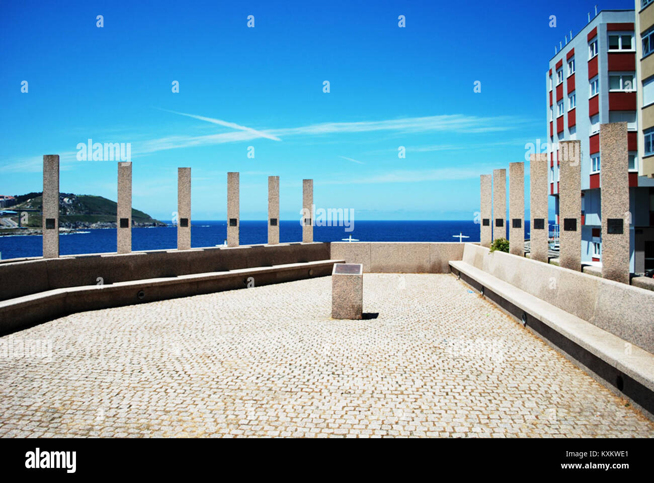 Balcón homenaxe á expedición Balmis, domus A Coruña Stock Photo