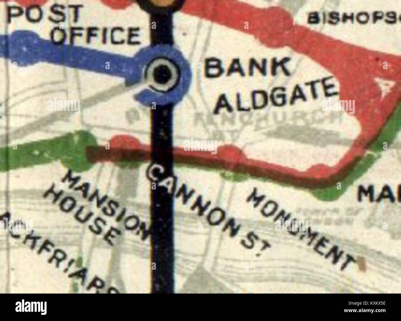 A 1908 map detailing the location and features of a bank and monument ...