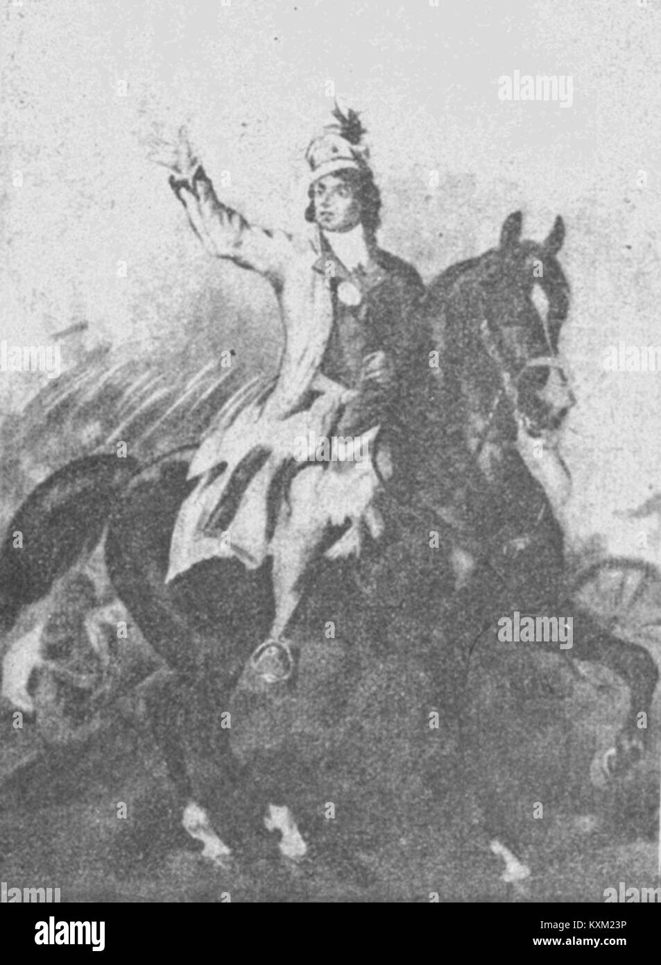 Historical depiction of Tadeusz Kościuszko at the Battle of Racławice ...
