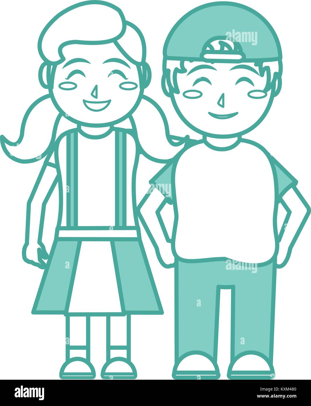 Girl and boy cartoon design Stock Vector Image & Art - Alamy