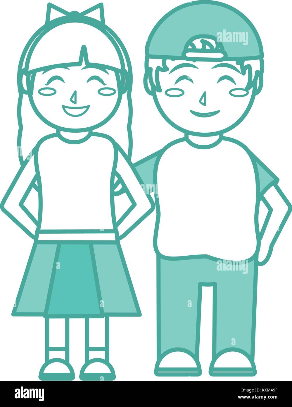 Girl and boy cartoon design Stock Vector Image & Art - Alamy