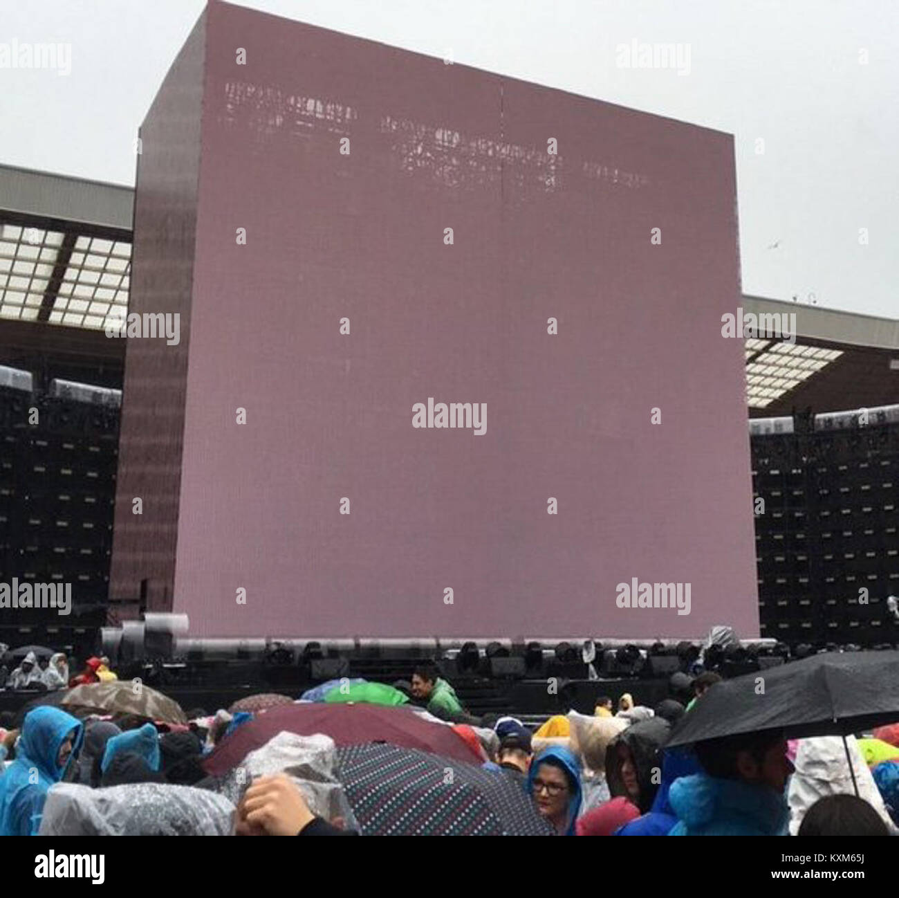 A large, geometric art installation featuring Beyoncé as a symbol of ...