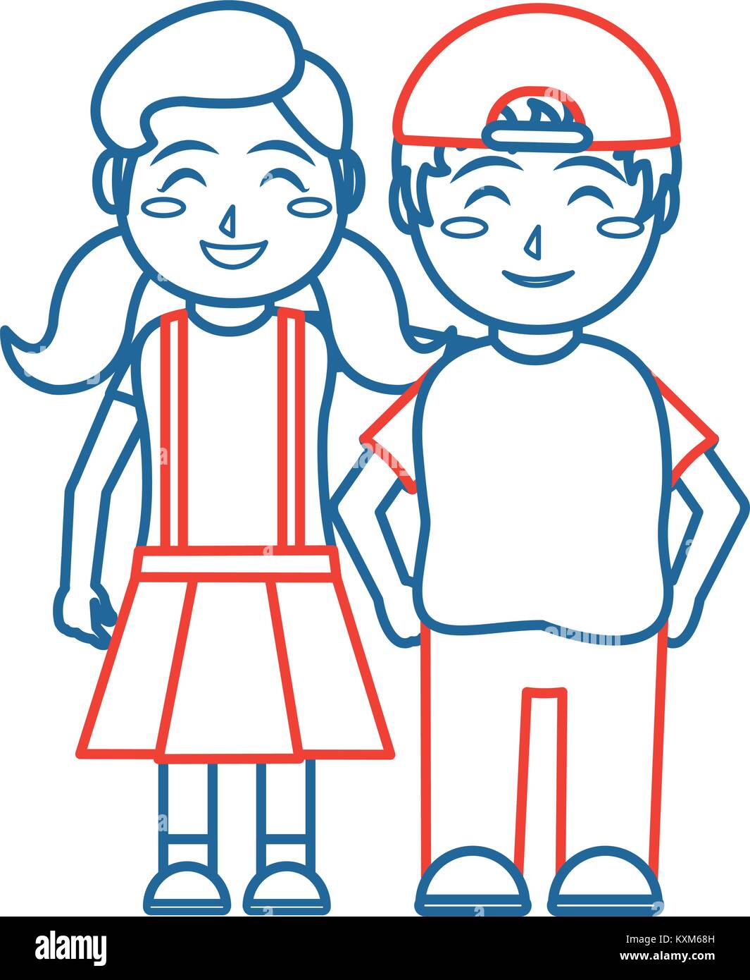 Girl and boy cartoon design Stock Vector Image & Art - Alamy