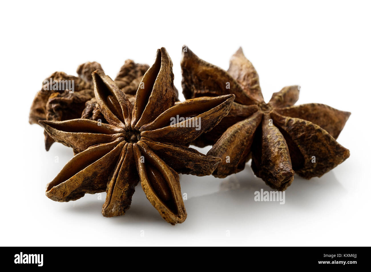 A group of star anise seeds isolated on white Stock Photo Alamy