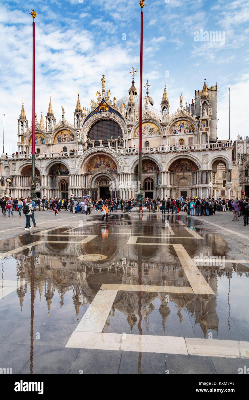 The Mark's Basilica in San Marco Square in Veneto, Venice, Italy, Europe, Stock Photo