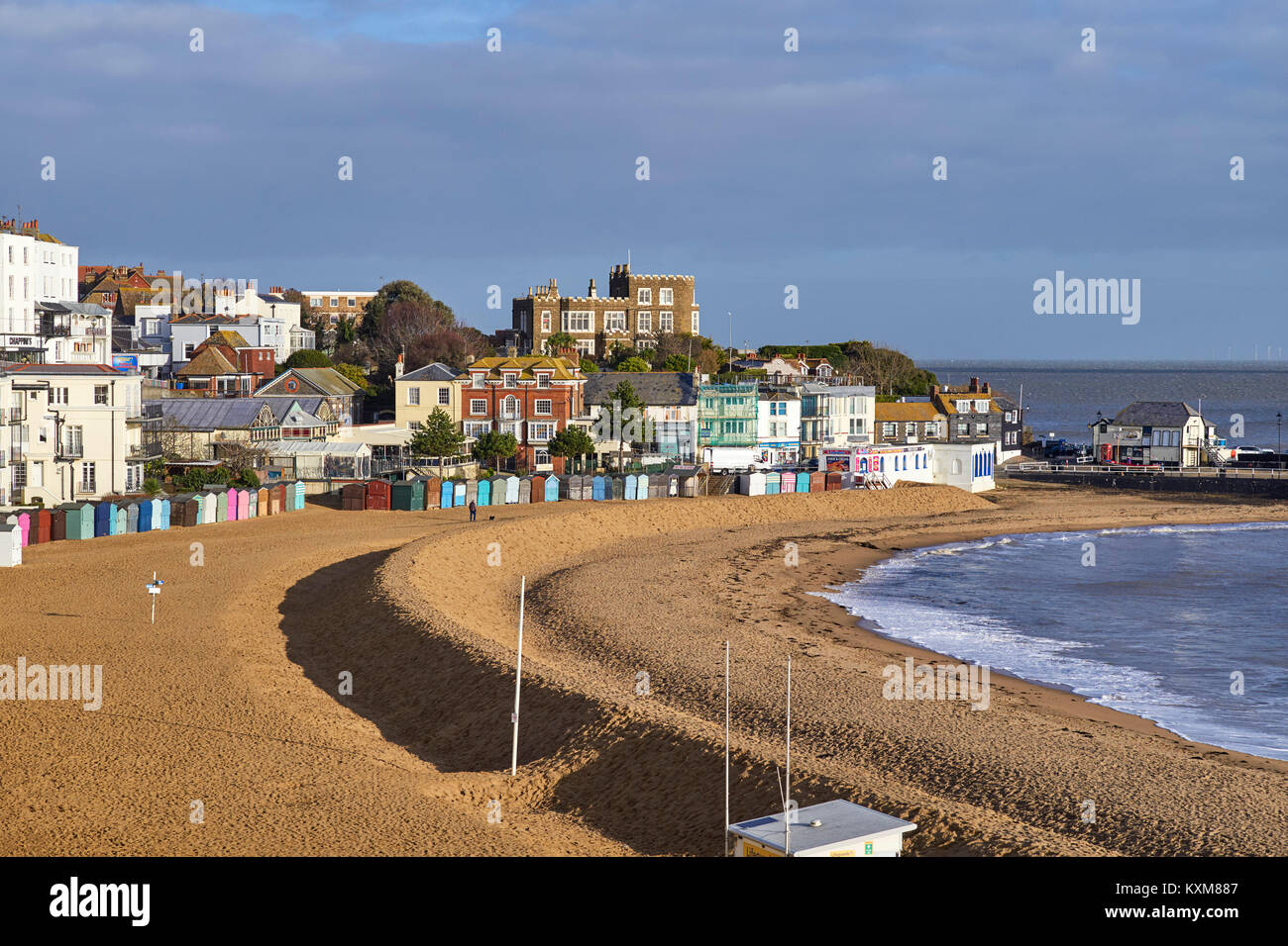 Broadstairs Viking bay and harbour with Fort House in background Stock Photo