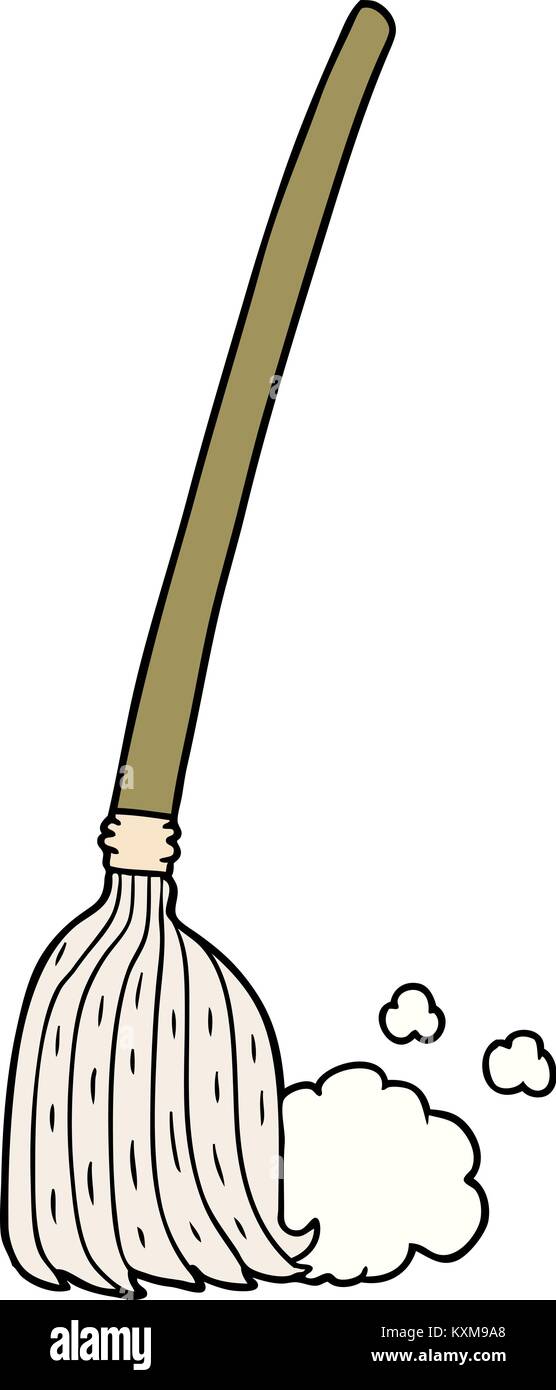 cartoon broom sweeping Stock Vector Image & Art Alamy