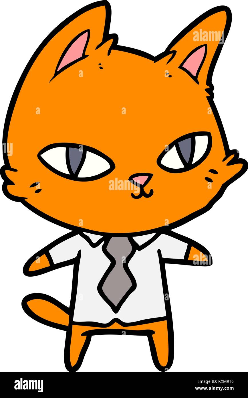 cartoon cat in office clothes Stock Vector Image & Art Alamy