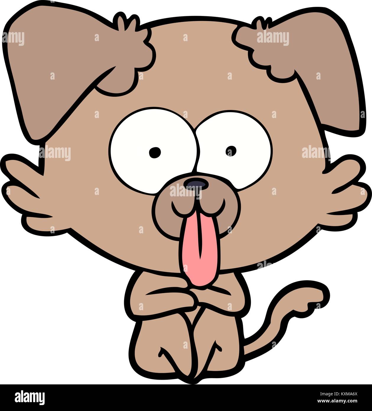 cartoon dog with tongue sticking out Stock Vector Image & Art - Alamy