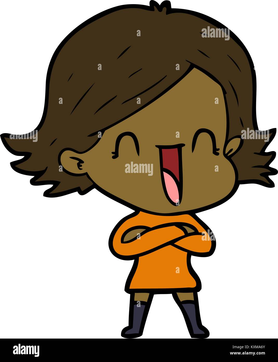cartoon laughing woman Stock Vector Image & Art - Alamy
