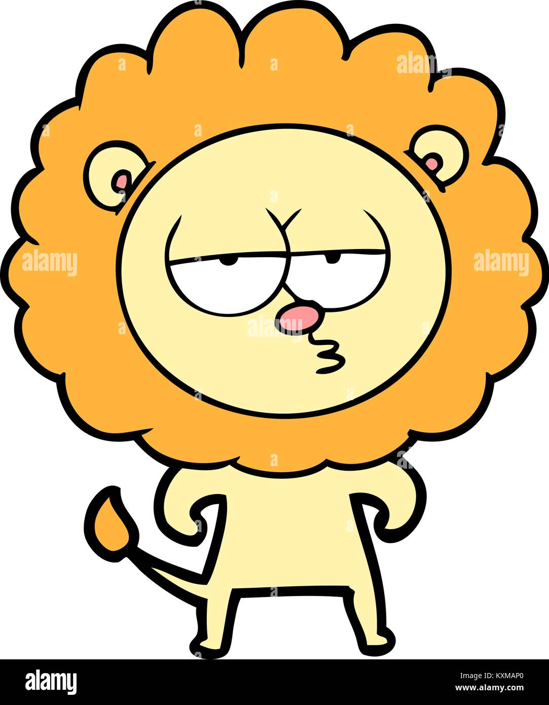 cartoon bored lion Stock Vector Image & Art - Alamy