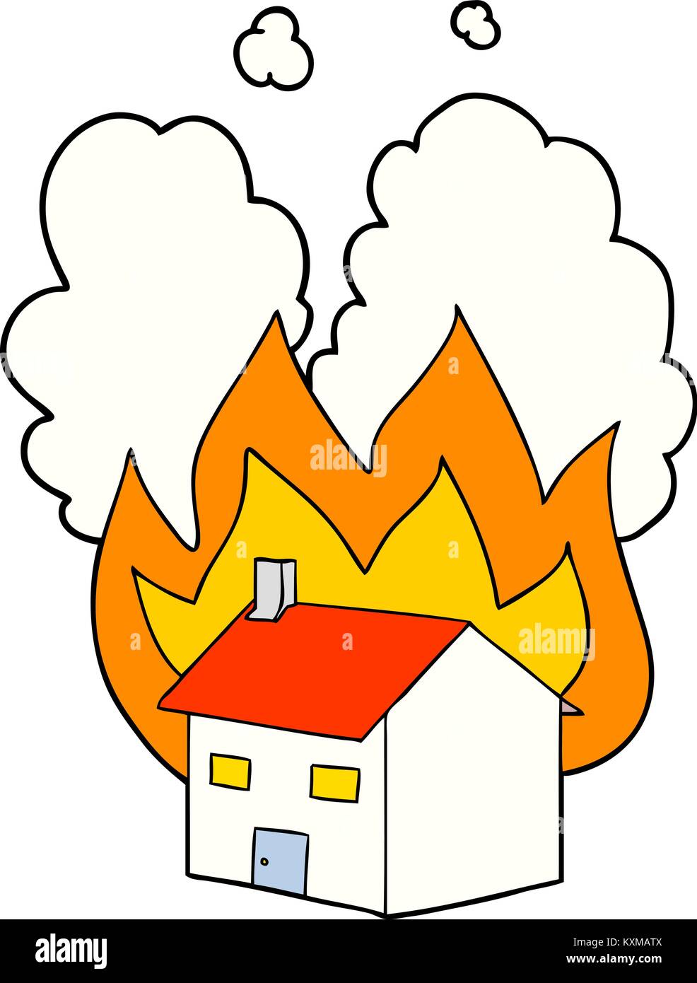 cartoon burning house Stock Vector Image & Art - Alamy